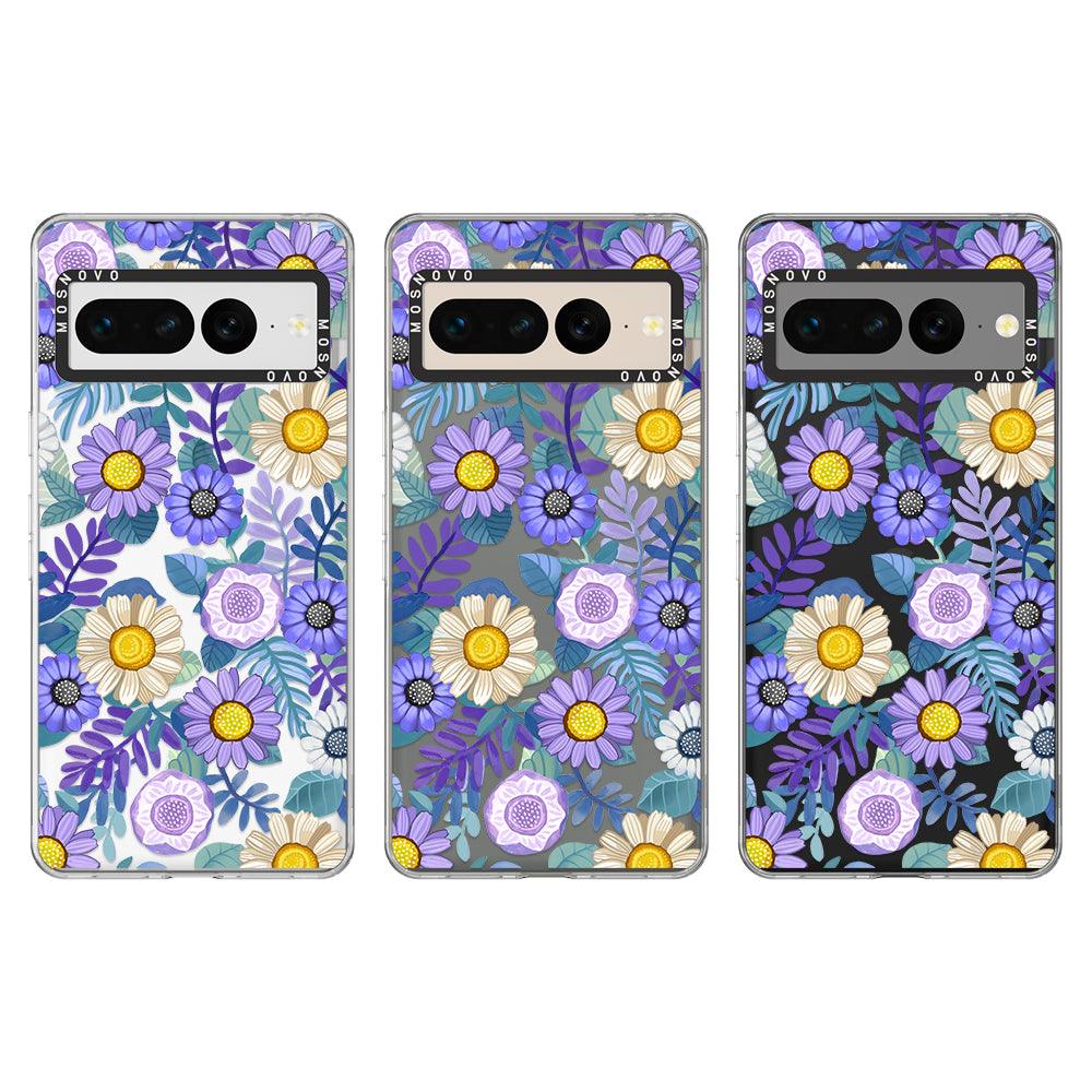 Purple Floral Phone Case - Google Pixel 7 Pro Case - MOSNOVO