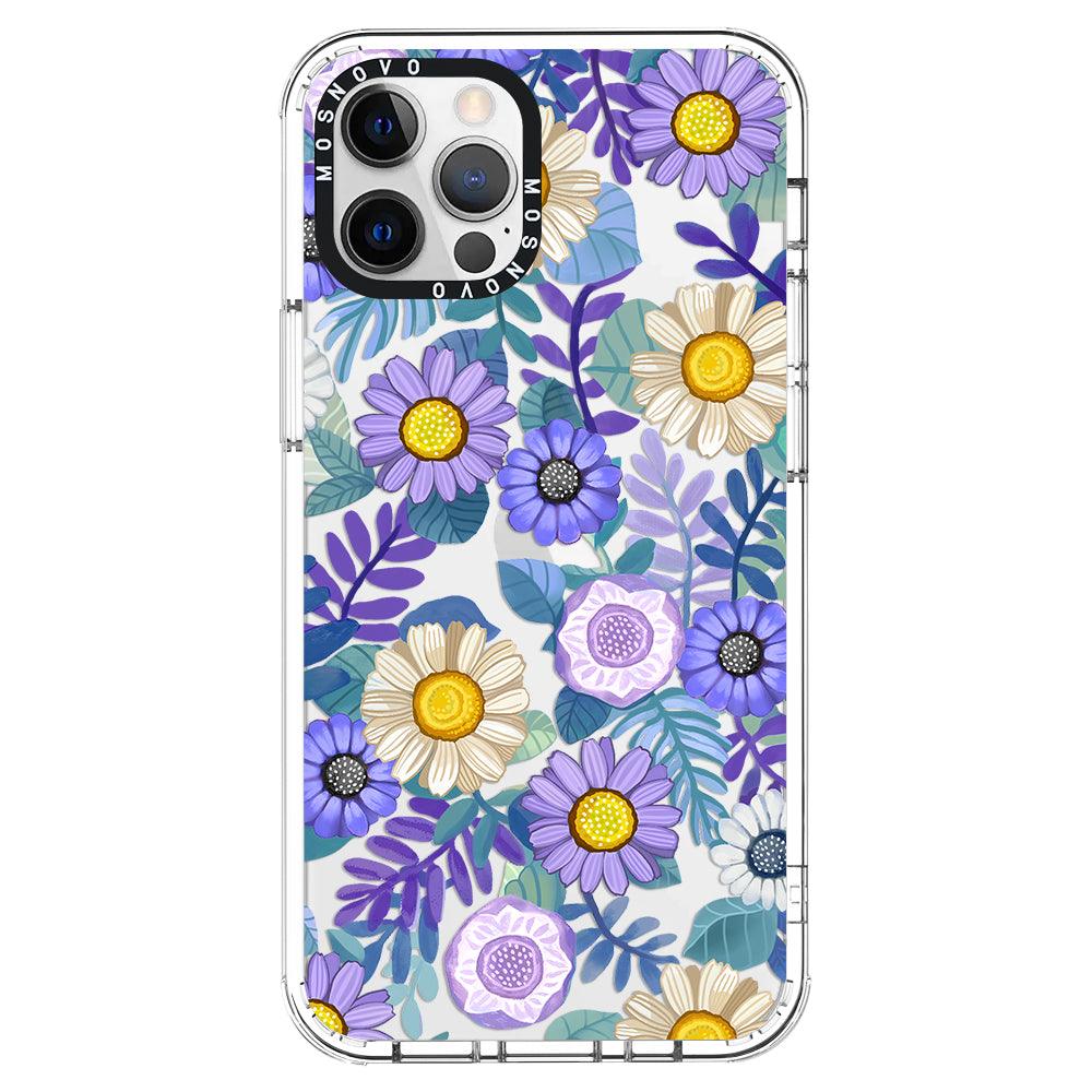 Purple Floral Phone Case - iPhone 12 Pro Case - MOSNOVO