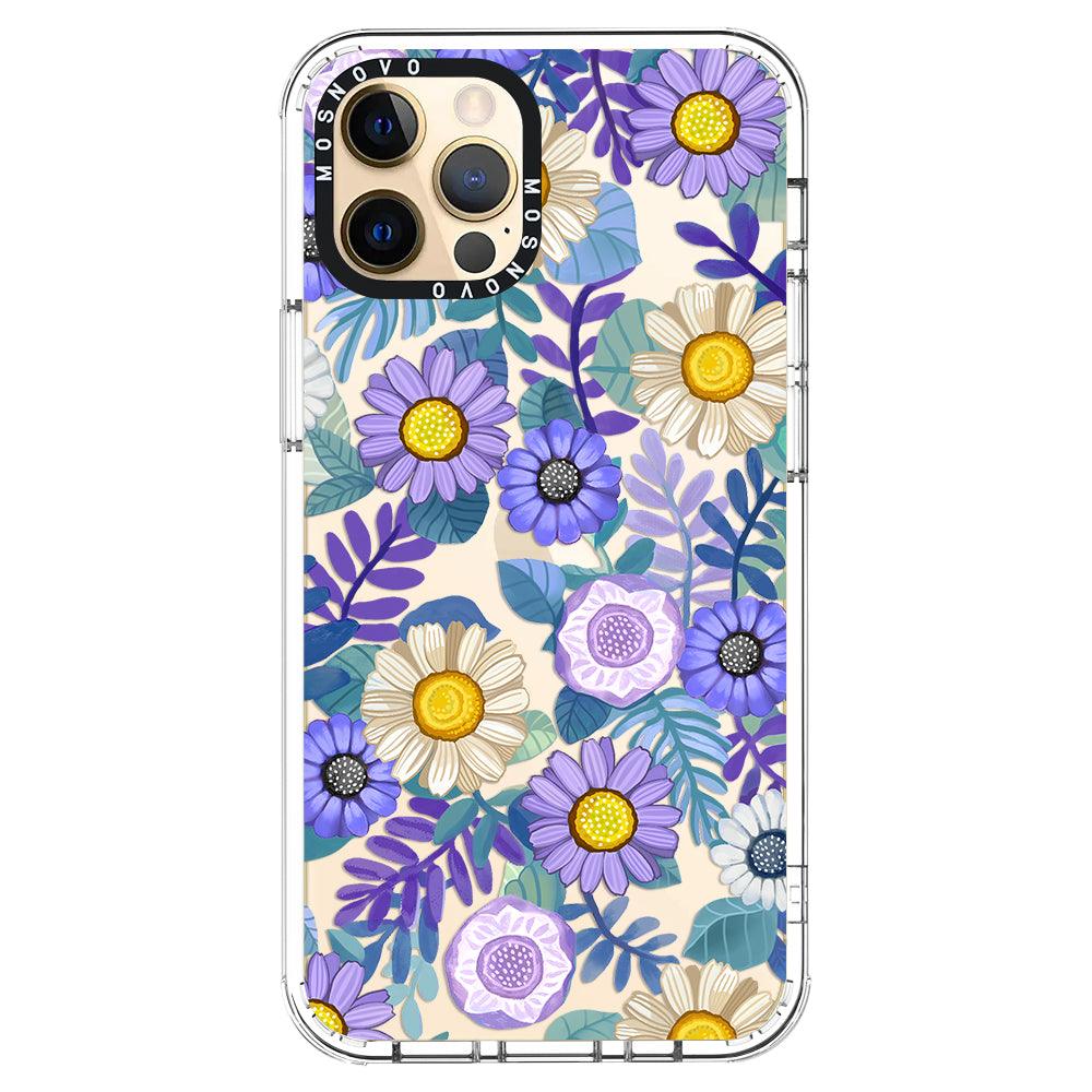 Purple Floral Phone Case - iPhone 12 Pro Max Case - MOSNOVO