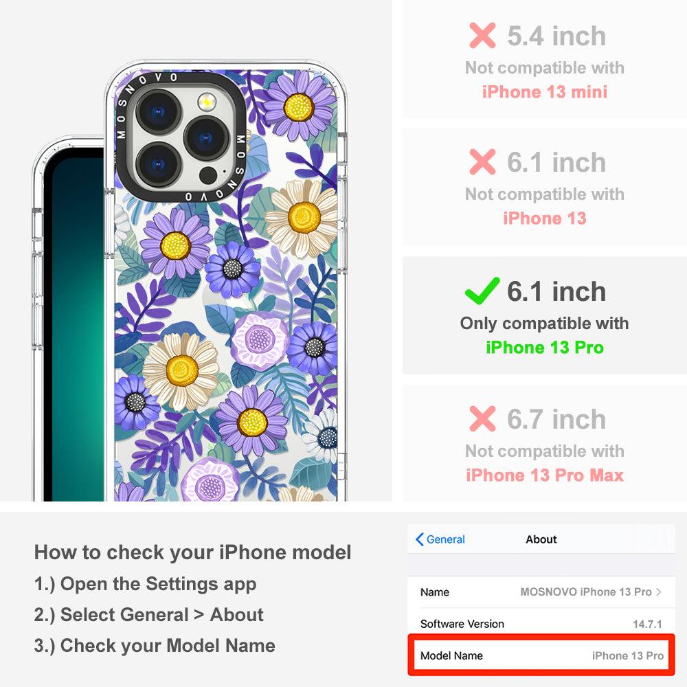 Purple Floral Phone Case - iPhone 13 Pro Case - MOSNOVO