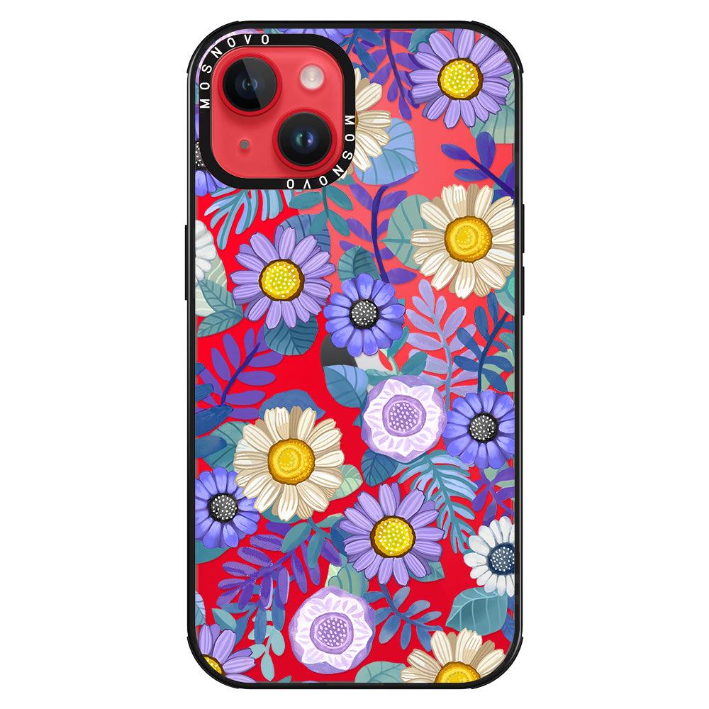 Purple Floral Phone Case - iPhone 14 Plus Case - MOSNOVO