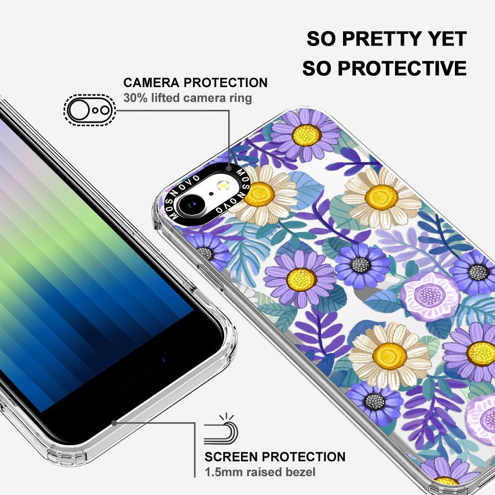 Purple Floral Phone Case - iPhone SE 2022 Case - MOSNOVO