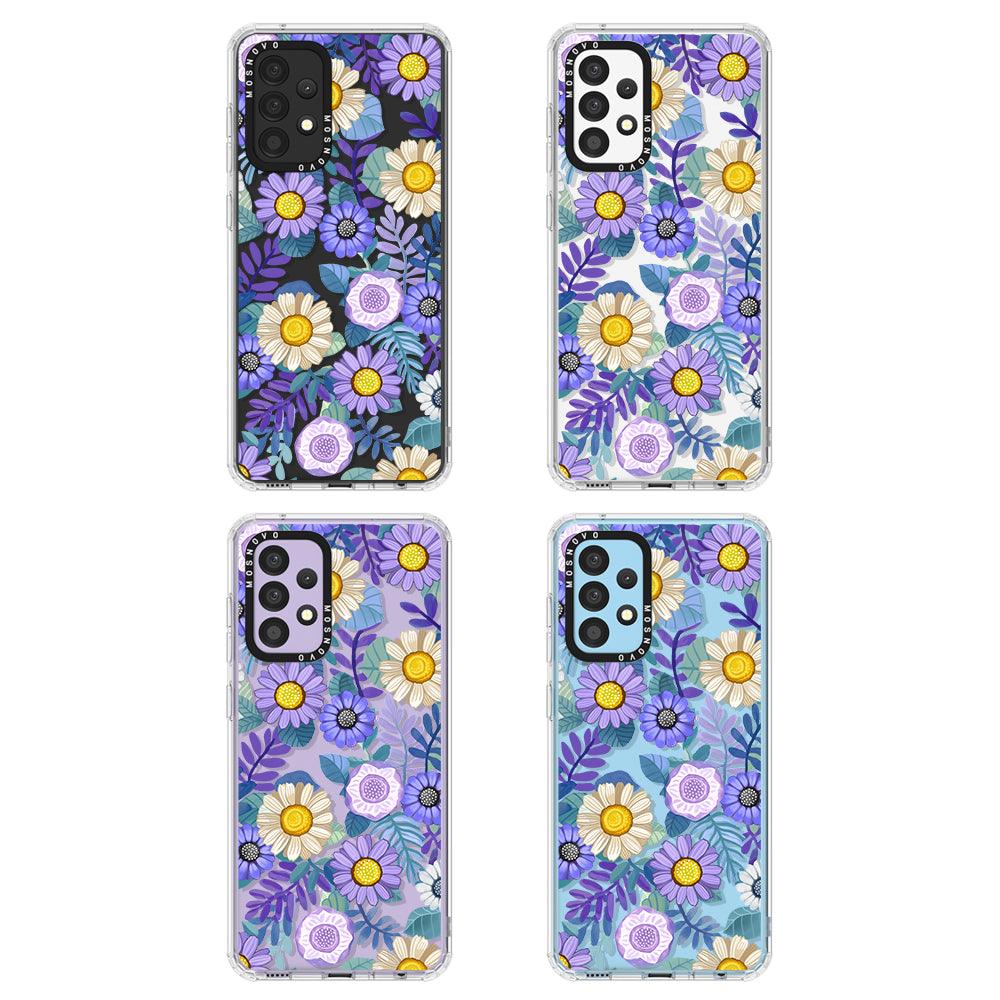 Purple Floral Phone Case - Samsung Galaxy A52 & A52s Case - MOSNOVO
