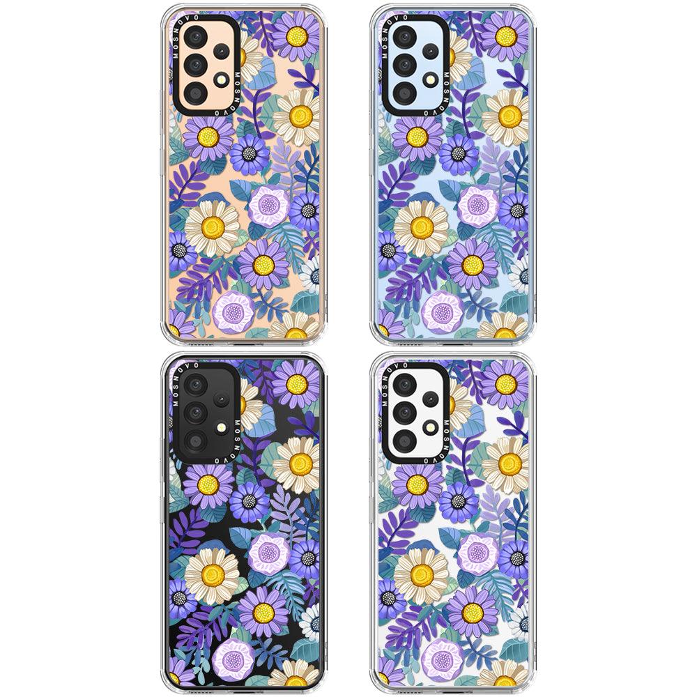 Purple Floral Phone Case - Samsung Galaxy A53 Case - MOSNOVO