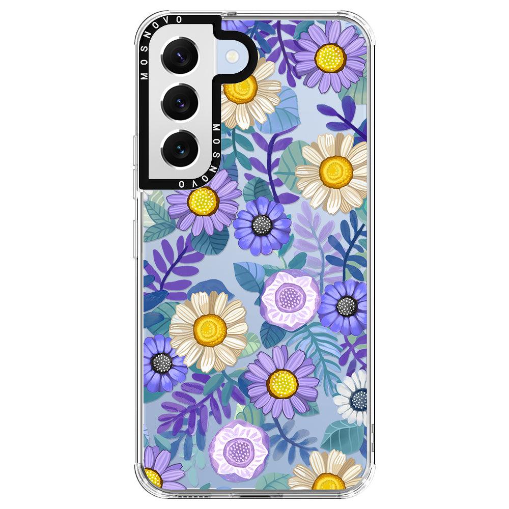 Purple Floral Phone Case - Samsung Galaxy S22 Case - MOSNOVO
