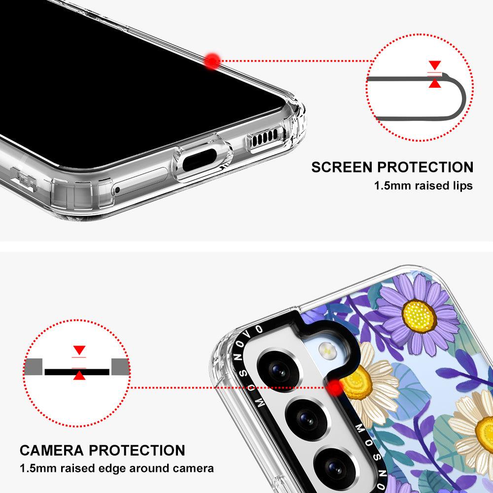 Purple Floral Phone Case - Samsung Galaxy S22 Plus Case - MOSNOVO
