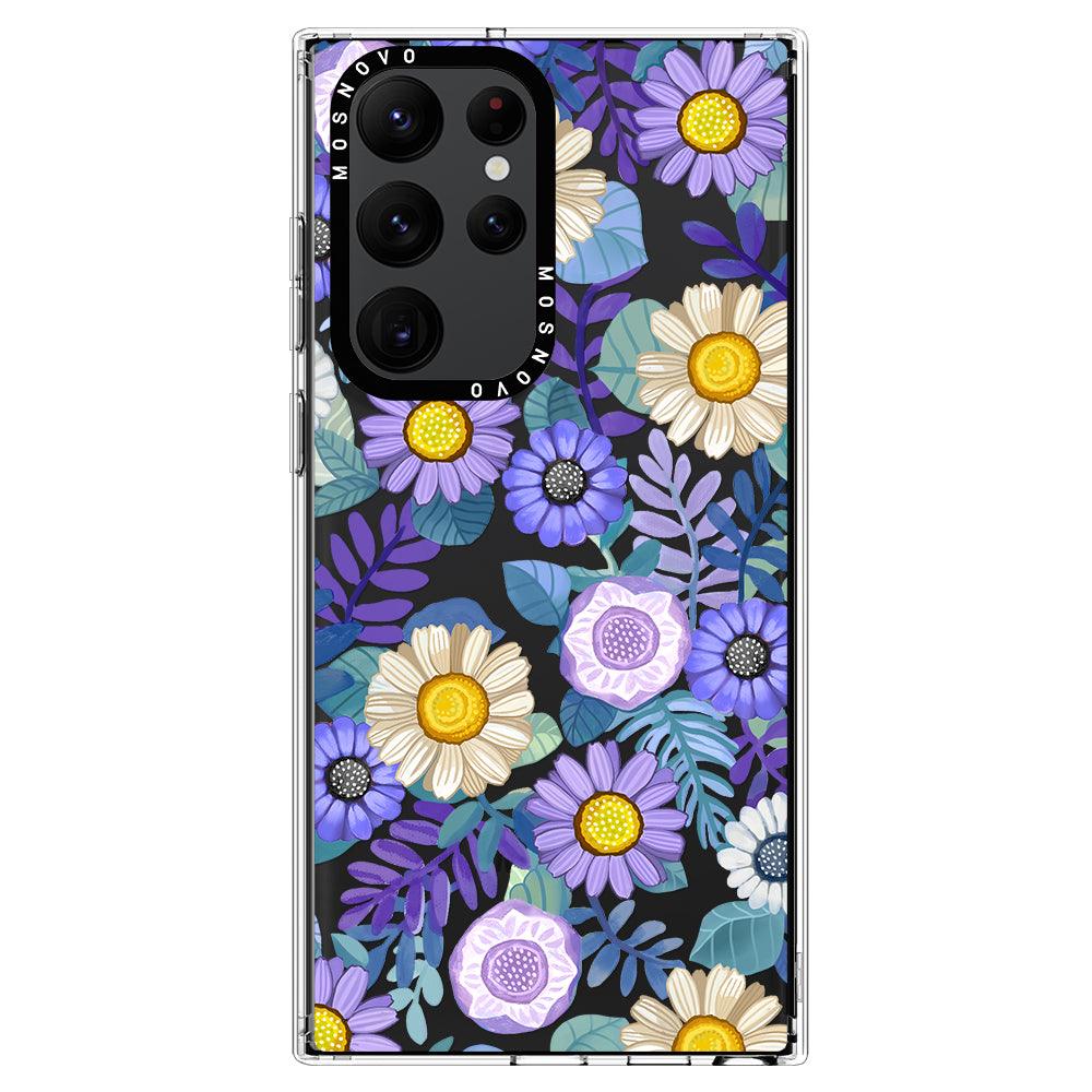 Purple Floral Phone Case - Samsung Galaxy S22 Ultra Case - MOSNOVO