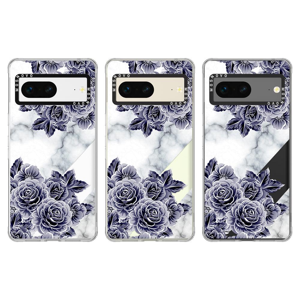 Purple Flower Marble Phone Case - Google Pixel 7 Case - MOSNOVO