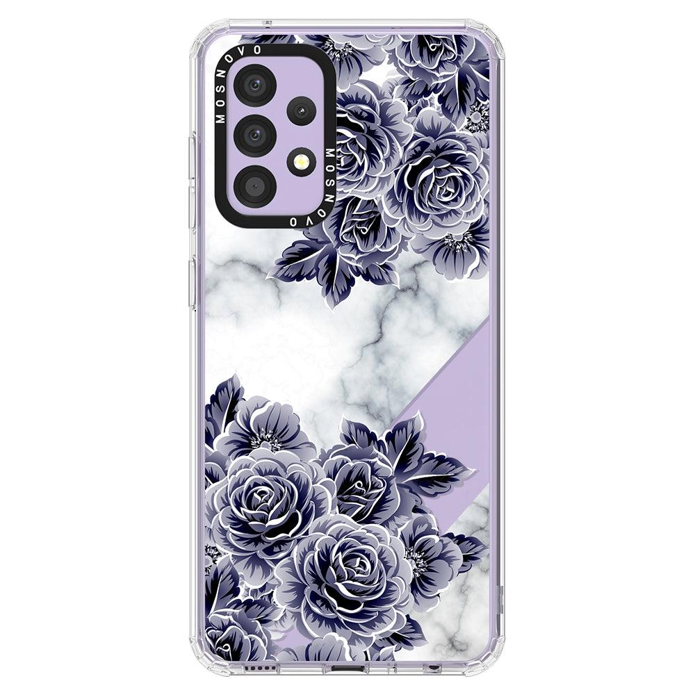Purple Flower Marble Phone Case - Samsung Galaxy A52 & A52s Case - MOSNOVO