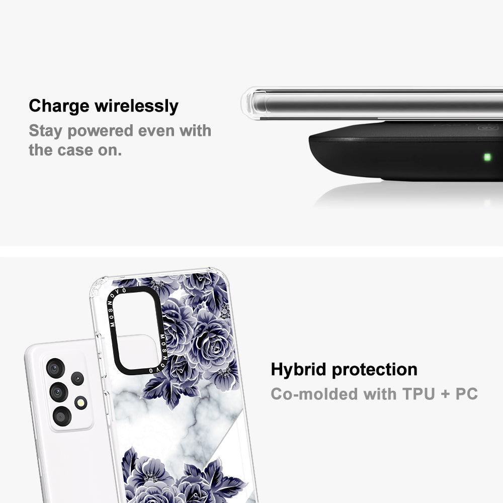 Purple Flower Marble Phone Case - Samsung Galaxy A52 & A52s Case - MOSNOVO