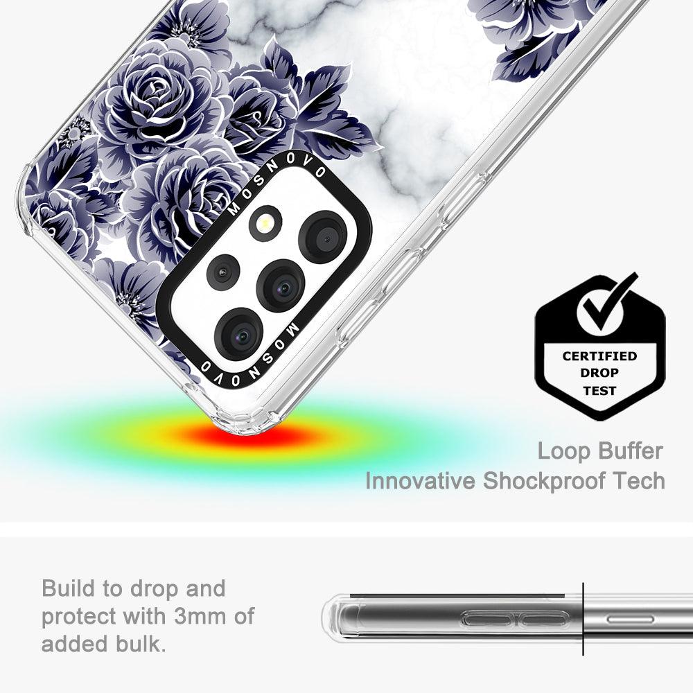 Purple Flower Marble Phone Case - Samsung Galaxy A53 Case - MOSNOVO