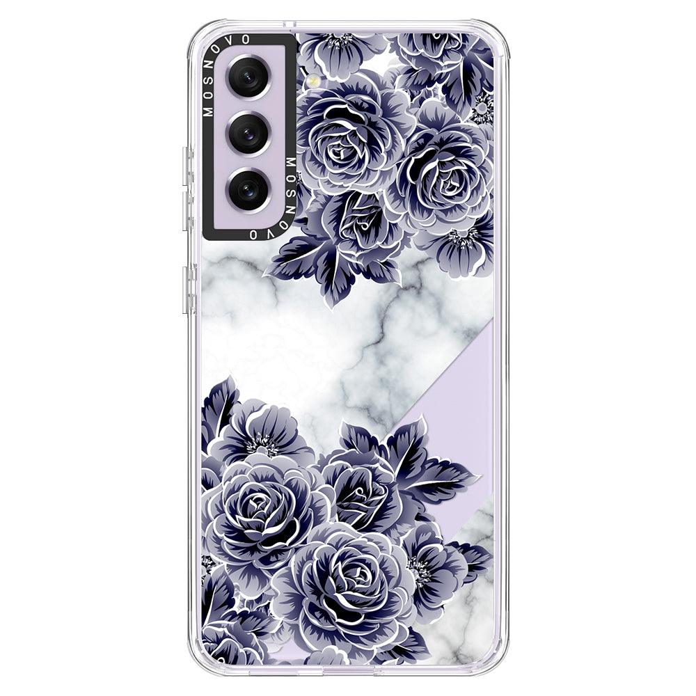 Purple Flower Marble Phone Case - Samsung Galaxy S21 FE Case - MOSNOVO