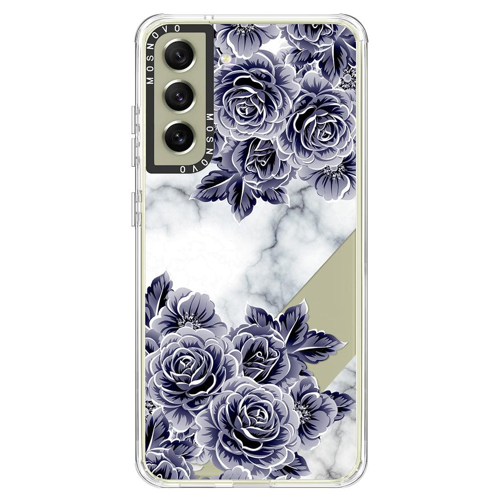 Purple Flower Marble Phone Case - Samsung Galaxy S21 FE Case - MOSNOVO