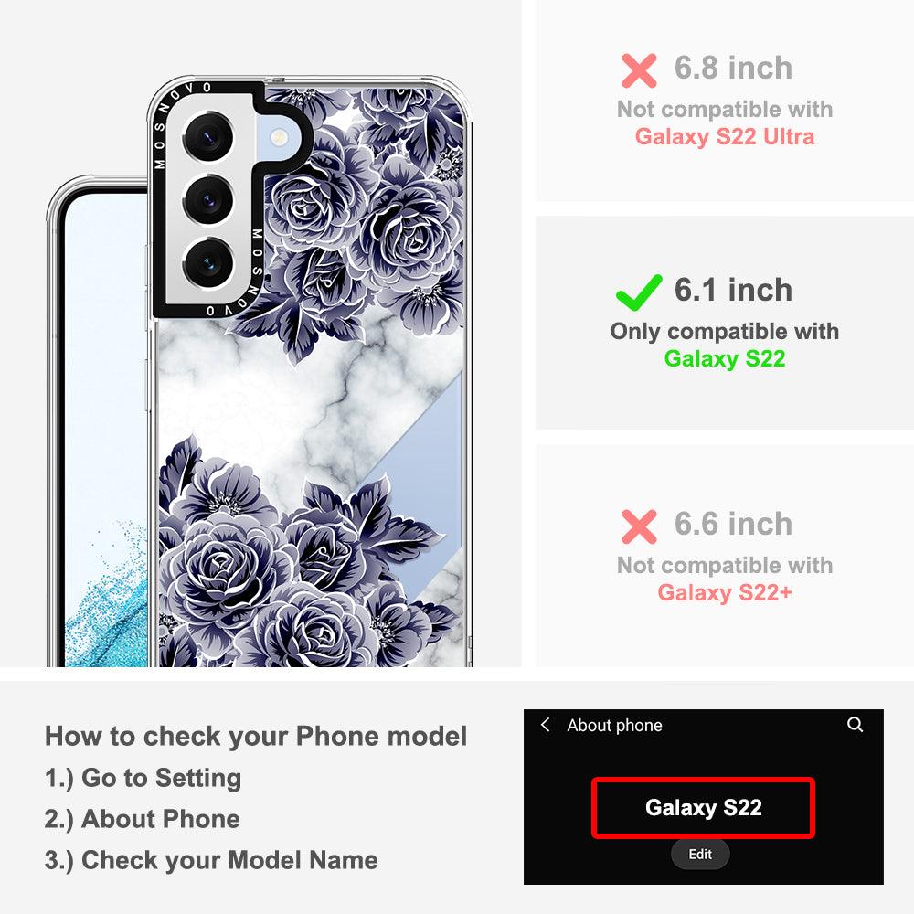Purple Flower Marble Phone Case - Samsung Galaxy S22 Case - MOSNOVO