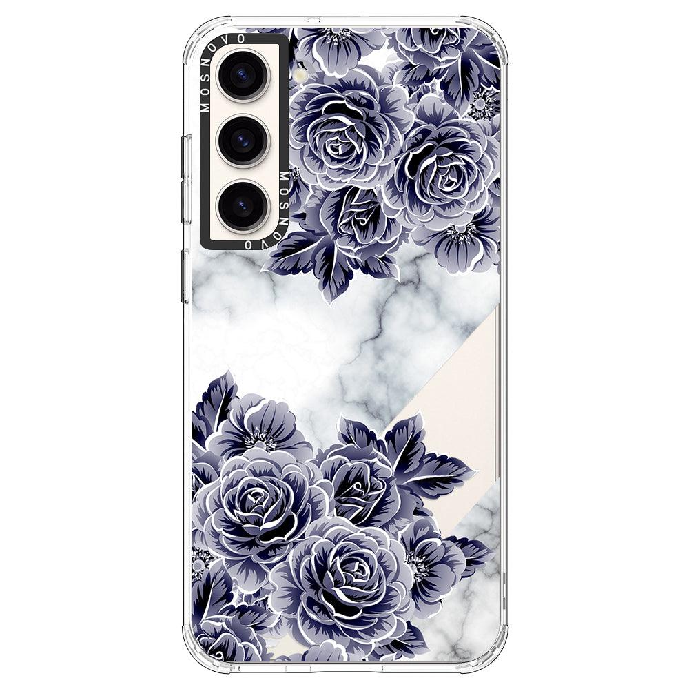 Purple Flower Marble Phone Case - Samsung Galaxy S23 Case - MOSNOVO