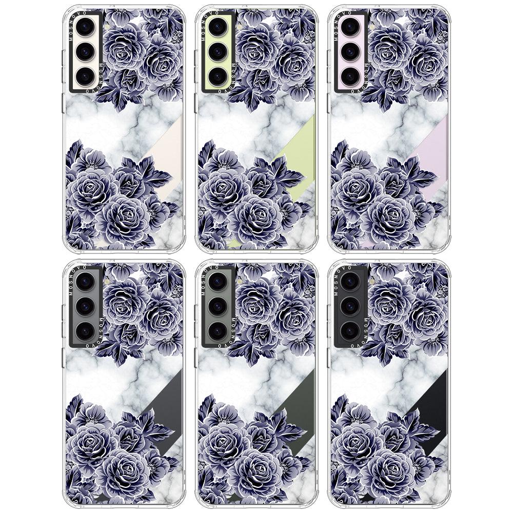 Purple Flower Marble Phone Case - Samsung Galaxy S23 Case - MOSNOVO