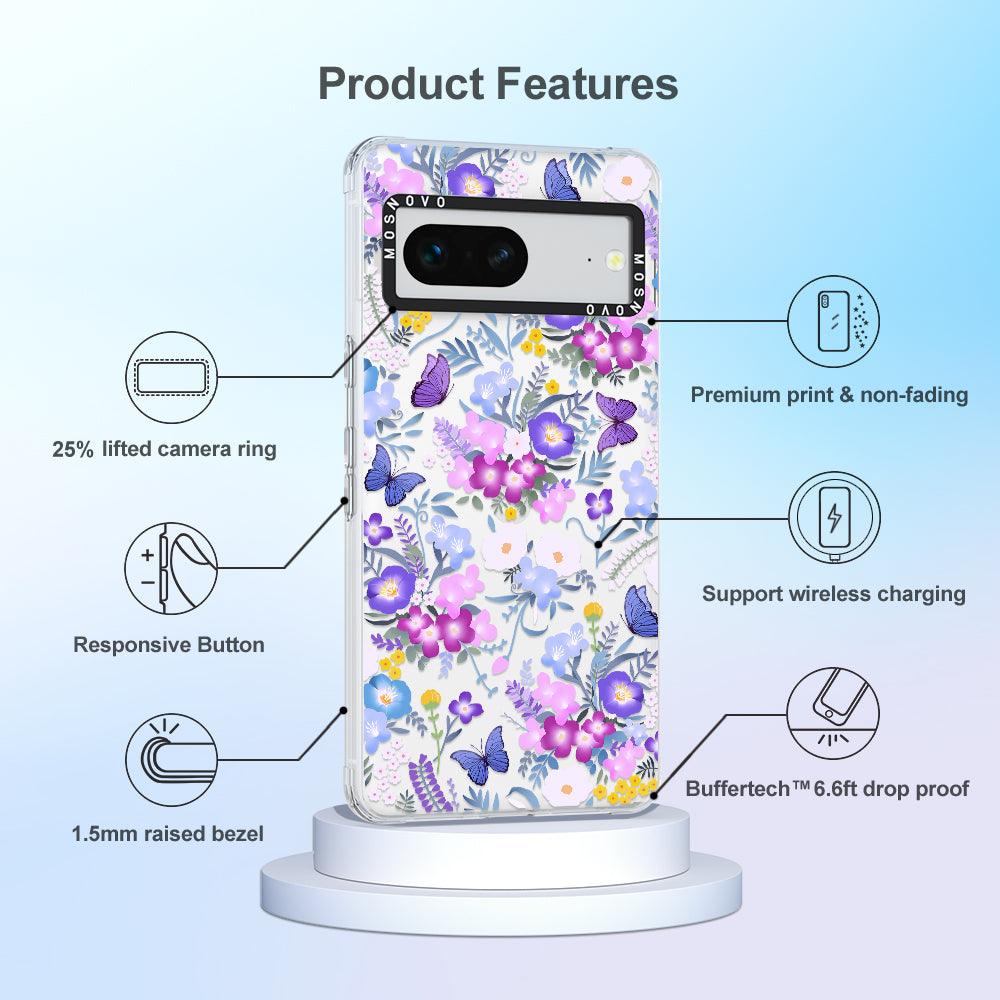 Purple Peri Nemophila Flower Phone Case - Google Pixel 7 Case - MOSNOVO