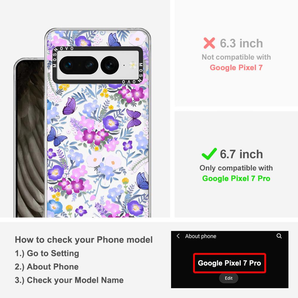 Purple Peri Nemophila Flower Phone Case - Google Pixel 7 Pro Case - MOSNOVO