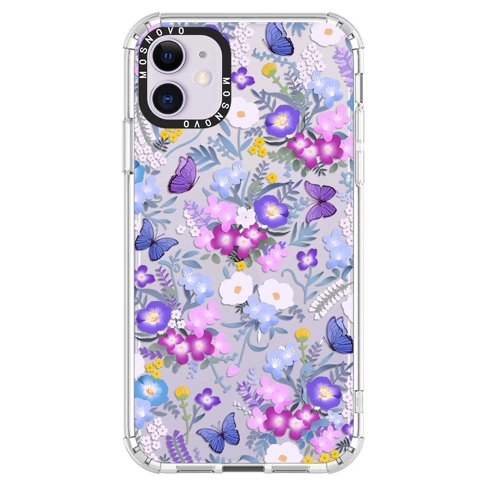 Purple Peri Nemophila Flower Phone Case - iPhone 11 Case - MOSNOVO