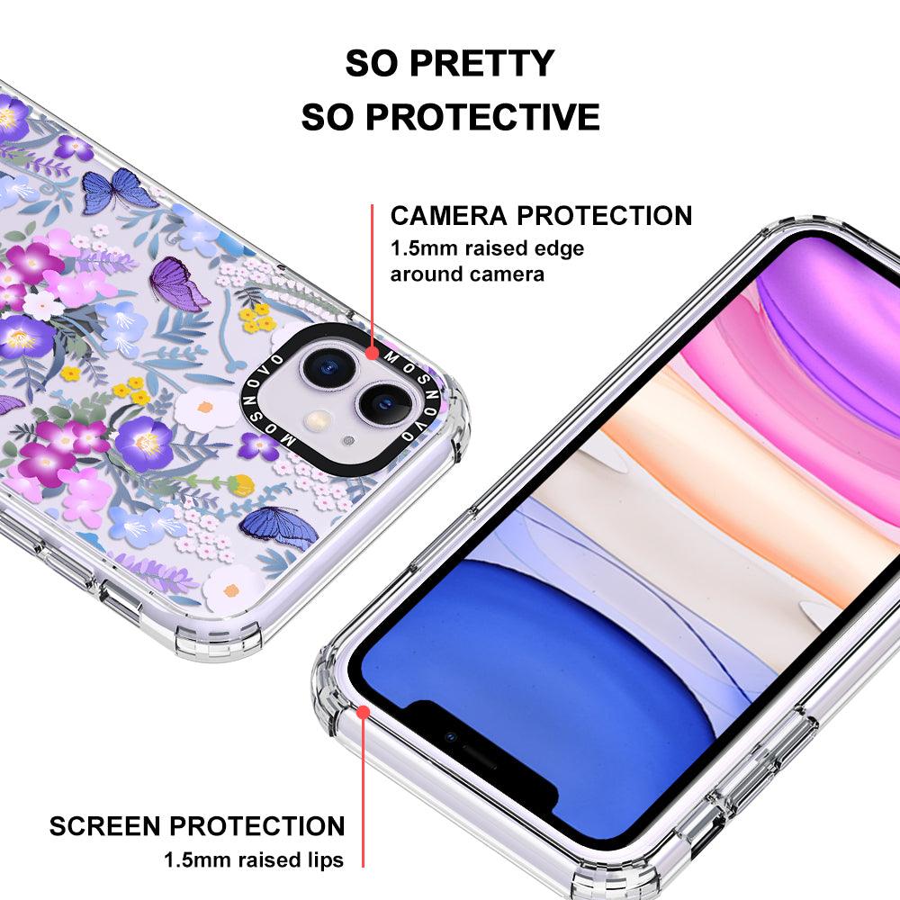 Purple Peri Nemophila Flower Phone Case - iPhone 11 Case - MOSNOVO
