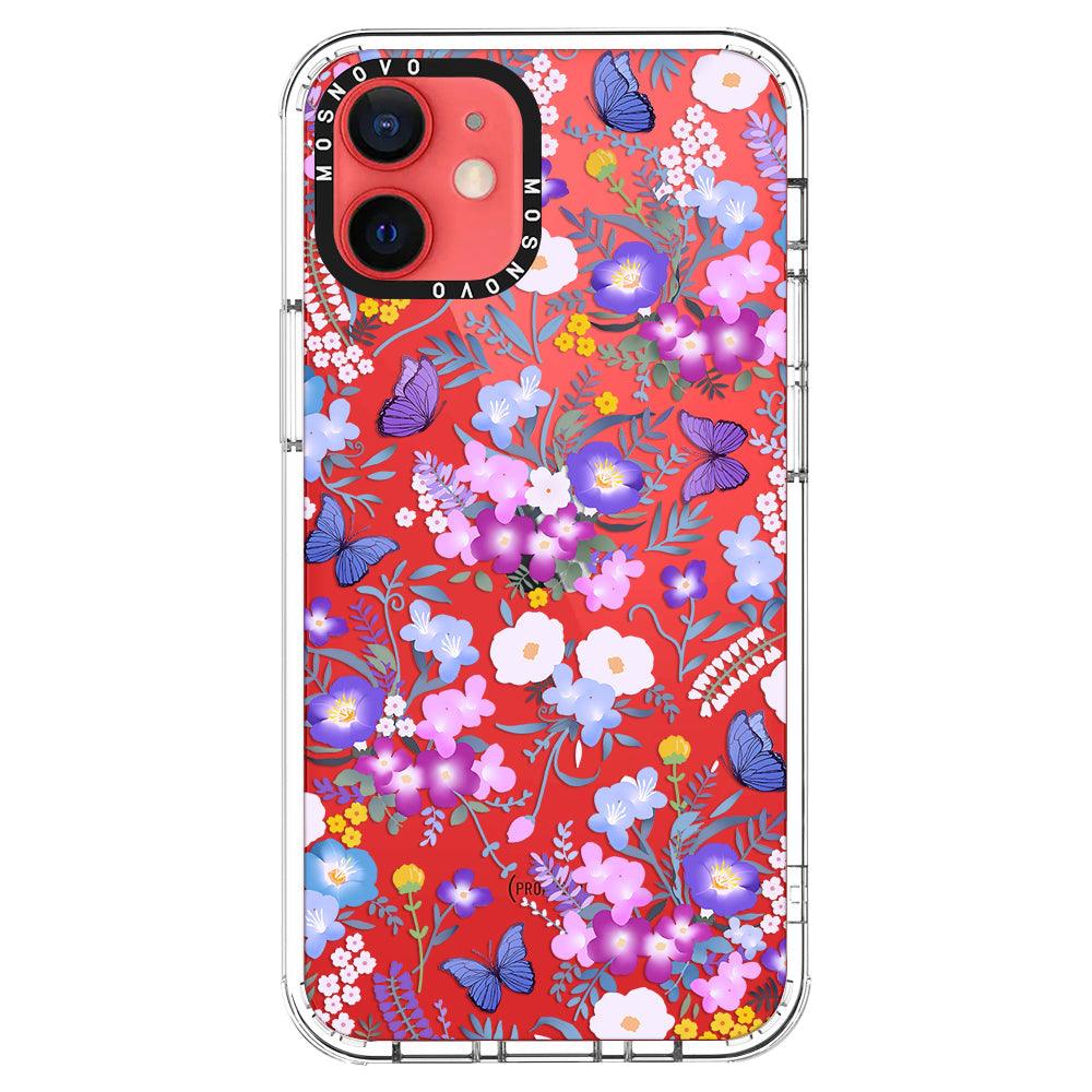 Purple Peri Nemophila Flower Phone Case - iPhone 12 Case - MOSNOVO