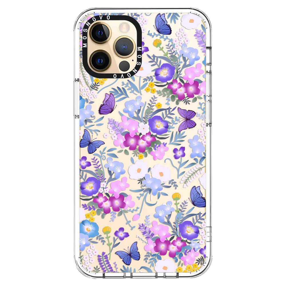 Purple Peri Nemophila Flower Phone Case - iPhone 12 Pro Case - MOSNOVO