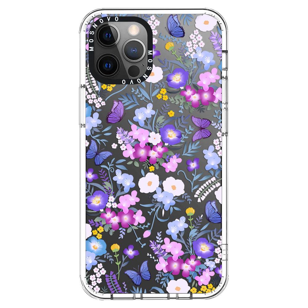 Purple Peri Nemophila Flower Phone Case - iPhone 12 Pro Max Case - MOSNOVO