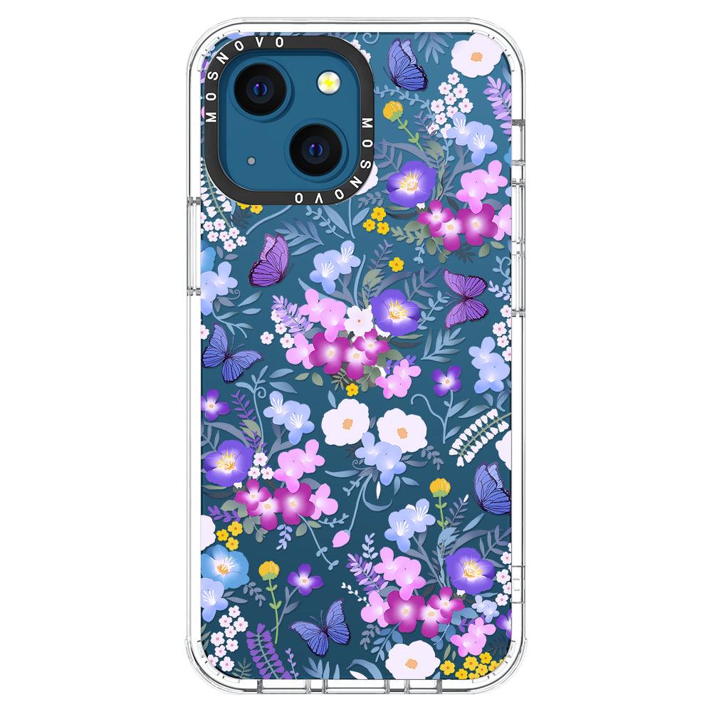 Purple Peri Nemophila Flower Phone Case - iPhone 13 Case - MOSNOVO