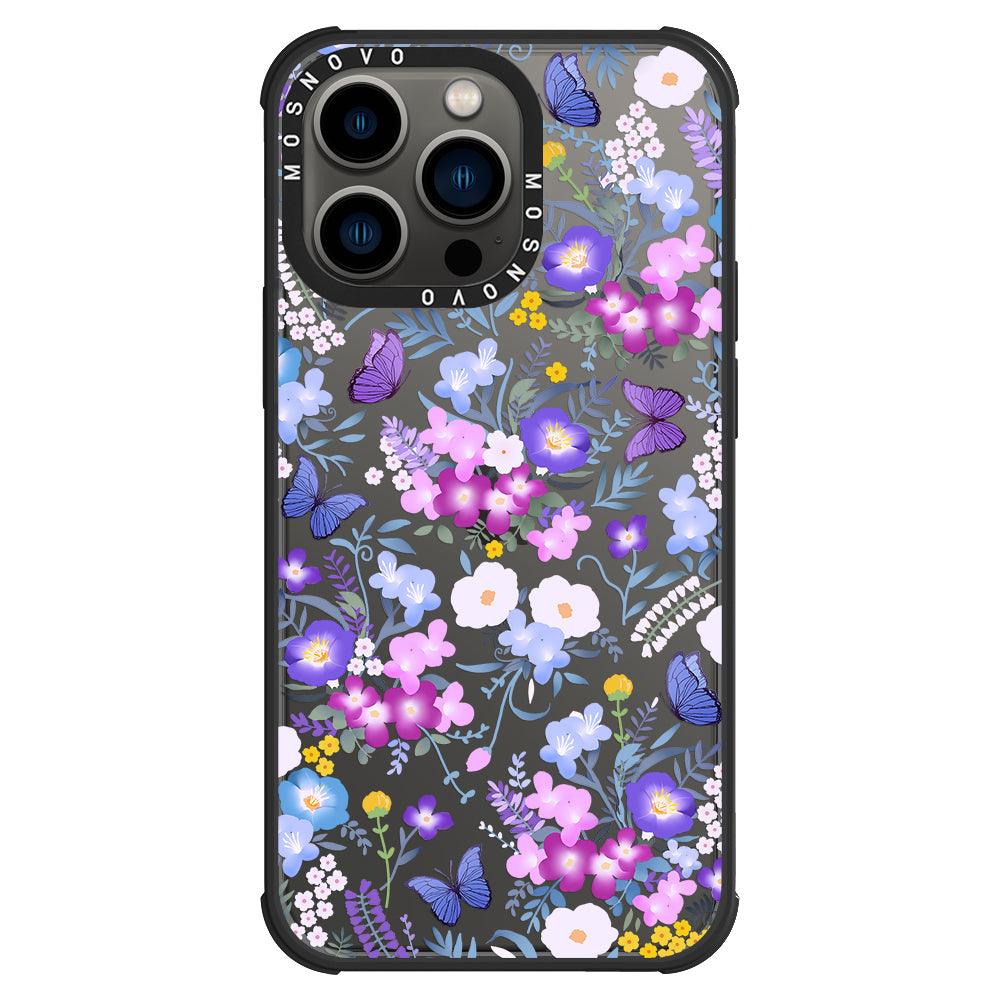 Purple Peri Nemophila Flower Phone Case - iPhone 13 Pro Case - MOSNOVO