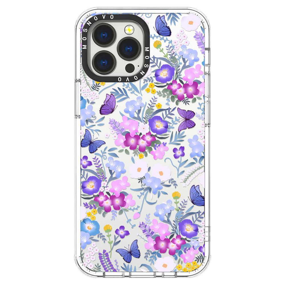 Purple Peri Nemophila Flower Phone Case - iPhone 13 Pro Max Case - MOSNOVO