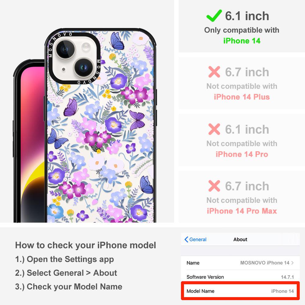 Purple Peri Nemophila Flower Phone Case - iPhone 14 Case - MOSNOVO