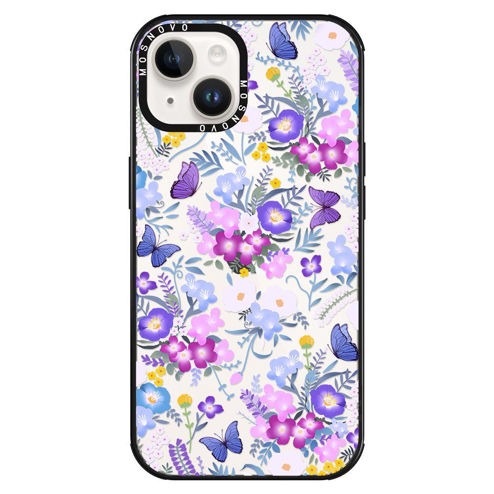 Purple Peri Nemophila Flower Phone Case - iPhone 14 Plus Case - MOSNOVO