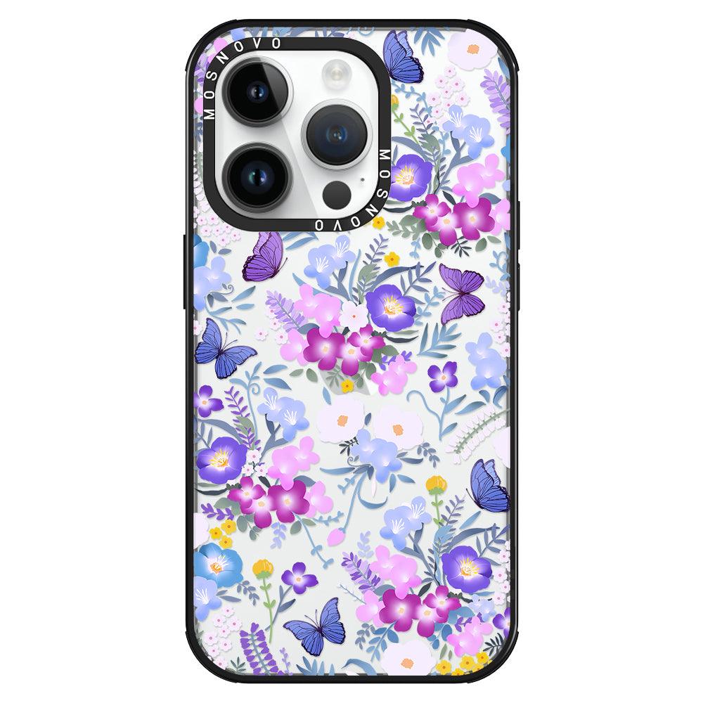 Purple Peri Nemophila Flower Phone Case - iPhone 14 Pro Case - MOSNOVO