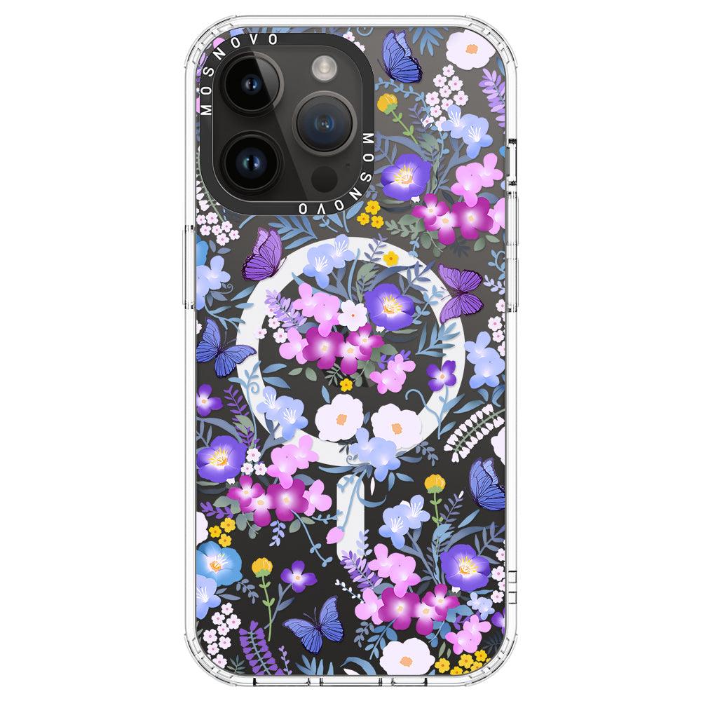 Purple Peri Nemophila Flower Phone Case - iPhone 14 Pro Max Case - MOSNOVO