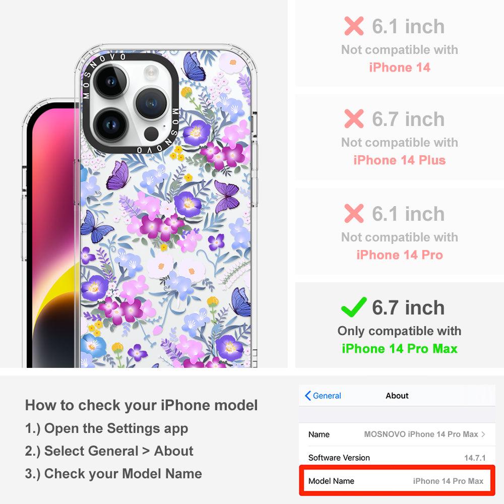 Purple Peri Nemophila Flower Phone Case - iPhone 14 Pro Max Case - MOSNOVO