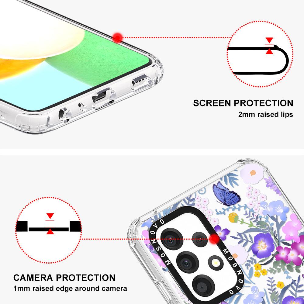 Purple Peri Nemophila Flower Phone Case - Samsung Galaxy A52 & A52s Case - MOSNOVO