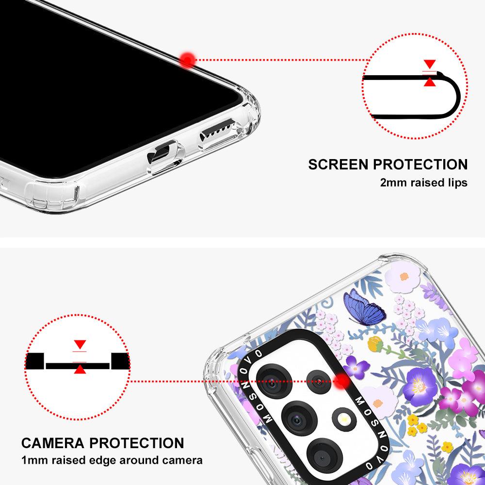 Purple Peri Nemophila Flower Phone Case - Samsung Galaxy A53 Case - MOSNOVO