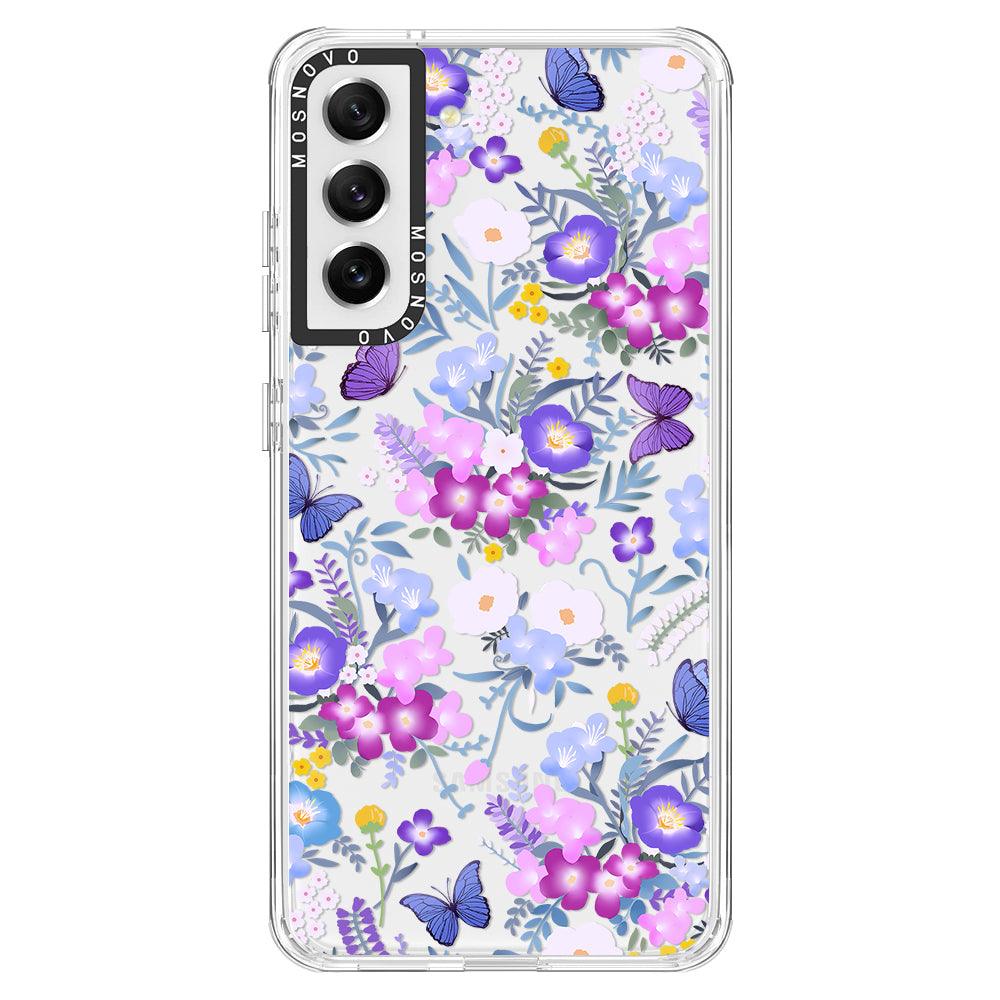 Purple Peri Nemophila Flower Phone Case - Samsung Galaxy S21 FE Case - MOSNOVO