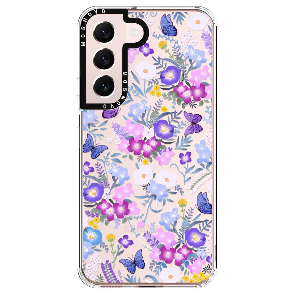 Purple Peri Nemophila Flower Phone Case - Samsung Galaxy S22 Case - MOSNOVO