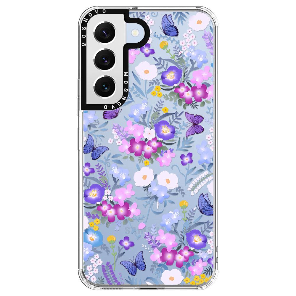 Purple Peri Nemophila Flower Phone Case - Samsung Galaxy S22 Plus Case - MOSNOVO