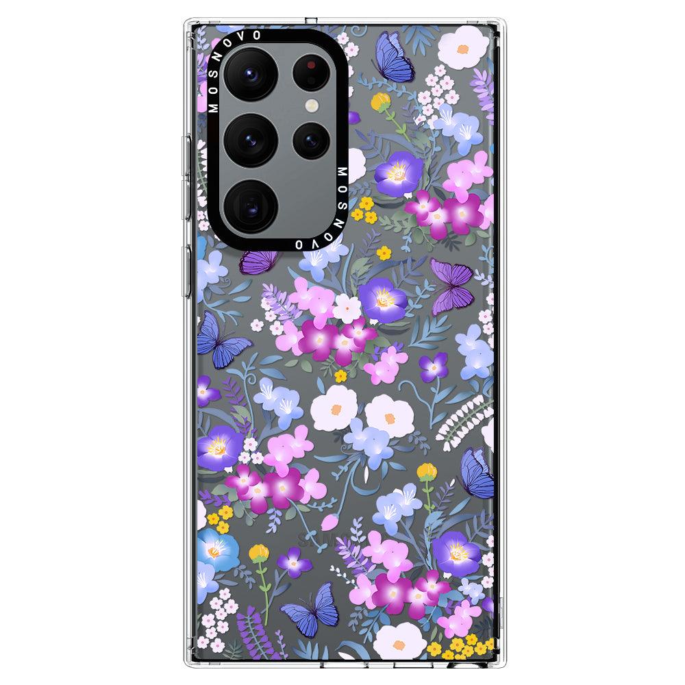 Purple Peri Nemophila Flower Phone Case - Samsung Galaxy S22 Ultra Case - MOSNOVO
