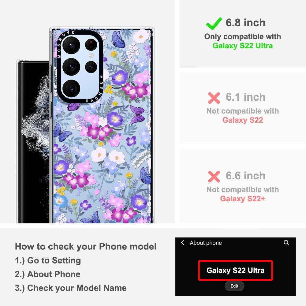 Purple Peri Nemophila Flower Phone Case - Samsung Galaxy S22 Ultra Case - MOSNOVO