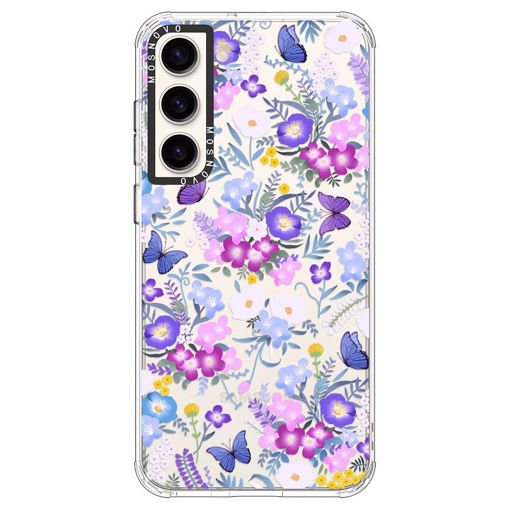 Purple Peri Nemophila Flower Phone Case - Samsung Galaxy S23 Case - MOSNOVO
