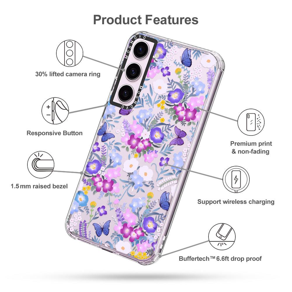 Purple Peri Nemophila Flower Phone Case - Samsung Galaxy S23 Case - MOSNOVO