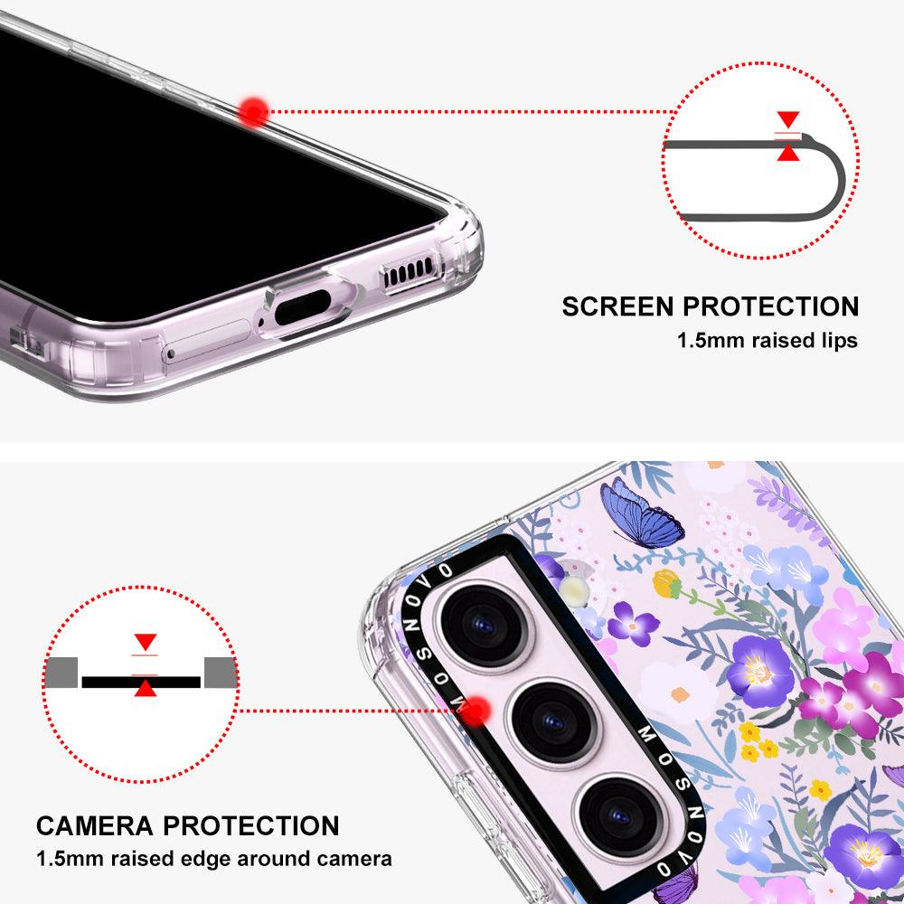 Purple Peri Nemophila Flower Phone Case - Samsung Galaxy S23 Plus Case - MOSNOVO