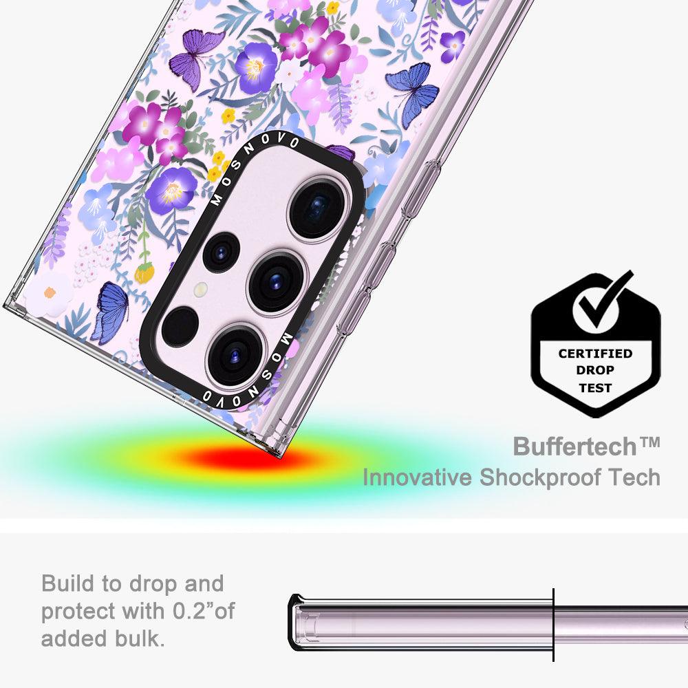Purple Peri Nemophila Flower Phone Case - Samsung Galaxy S23 Ultra Case - MOSNOVO