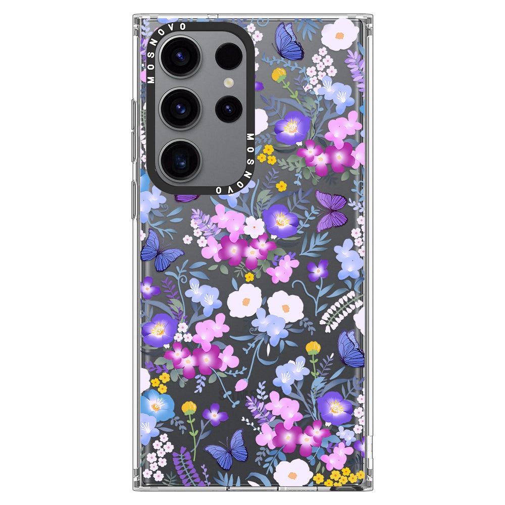 Purple Peri Nemophila Flower Phone Case - Samsung Galaxy S23 Ultra Case - MOSNOVO
