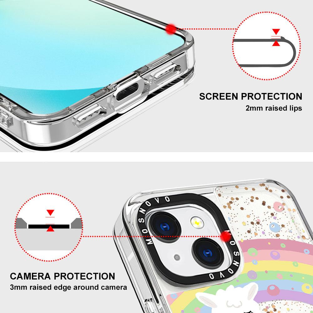 Rainbow Alpaca Glitter Phone Case - iPhone 13 Case - MOSNOVO