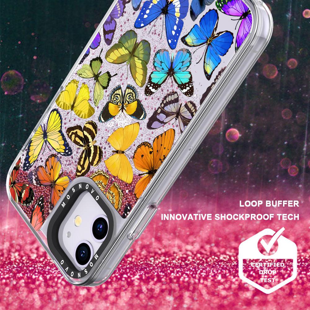 Rainbow Butterfly Glitter Phone Case - iPhone 11 Case - MOSNOVO