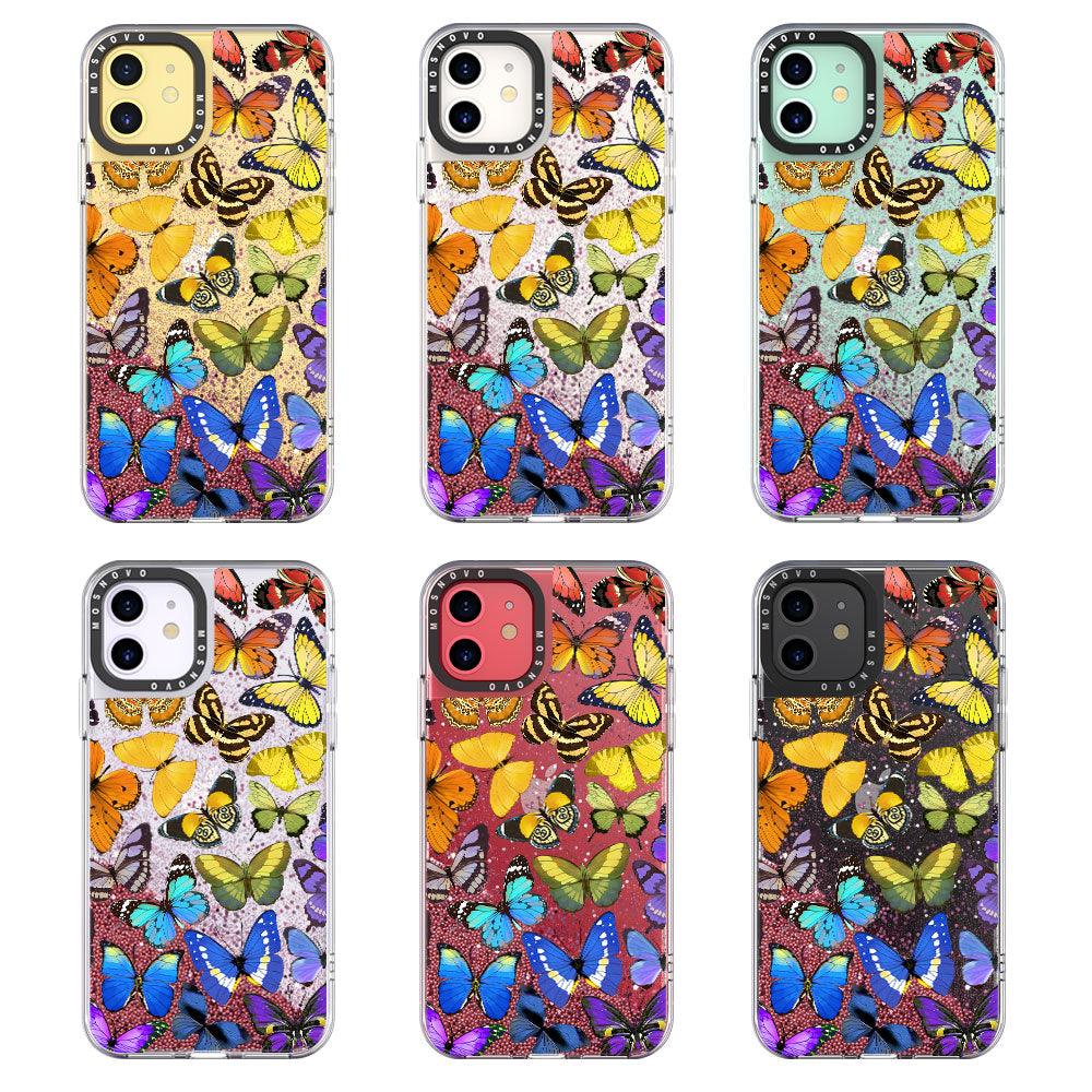 Rainbow Butterfly Glitter Phone Case - iPhone 11 Case - MOSNOVO